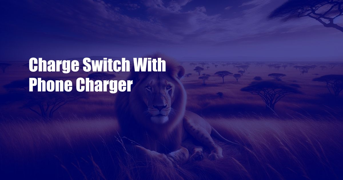 Charge Switch With Phone Charger