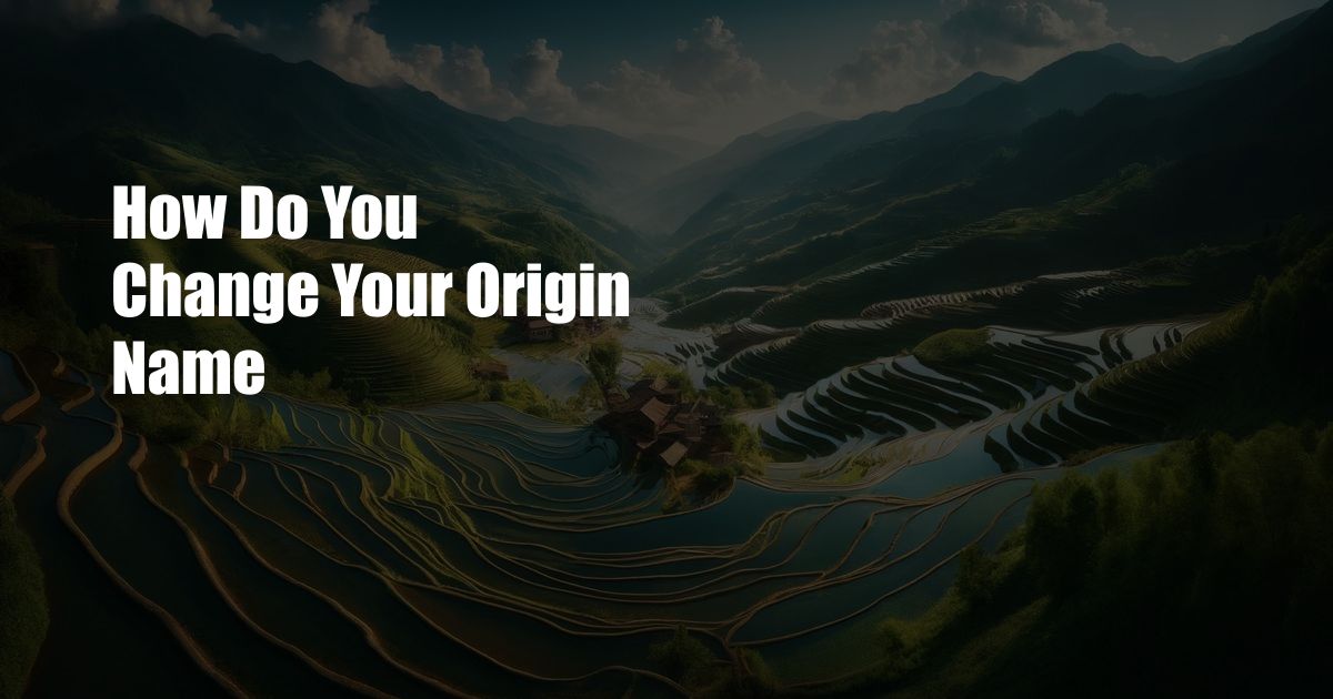 How Do You Change Your Origin Name