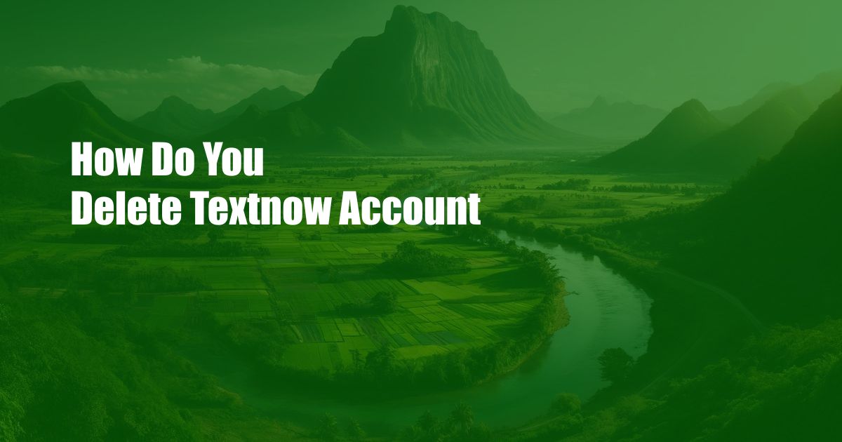 How Do You Delete Textnow Account
