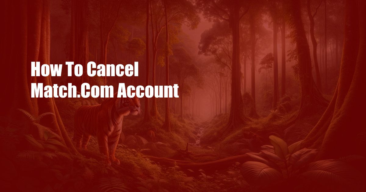 How To Cancel Match.Com Account