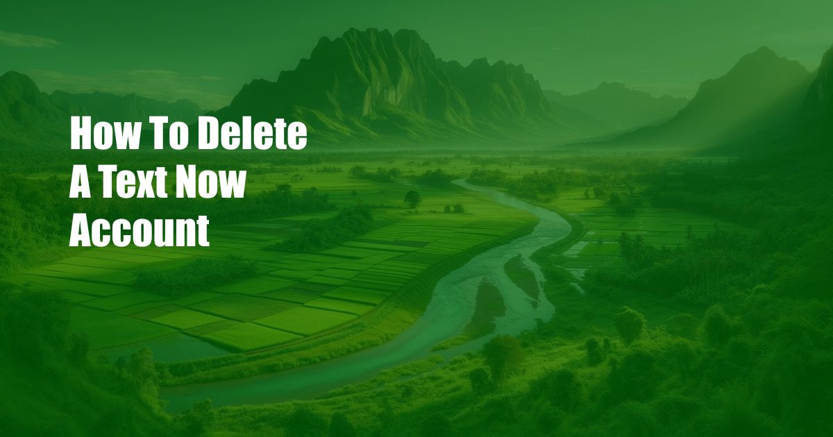 How To Delete A Text Now Account