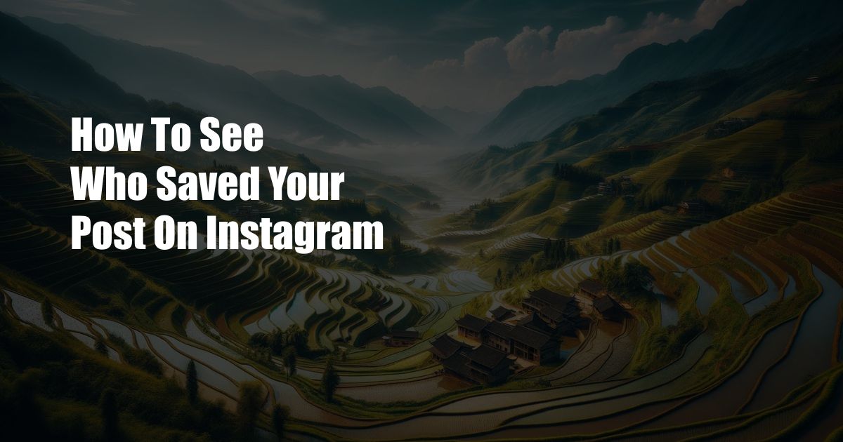 How To See Who Saved Your Post On Instagram