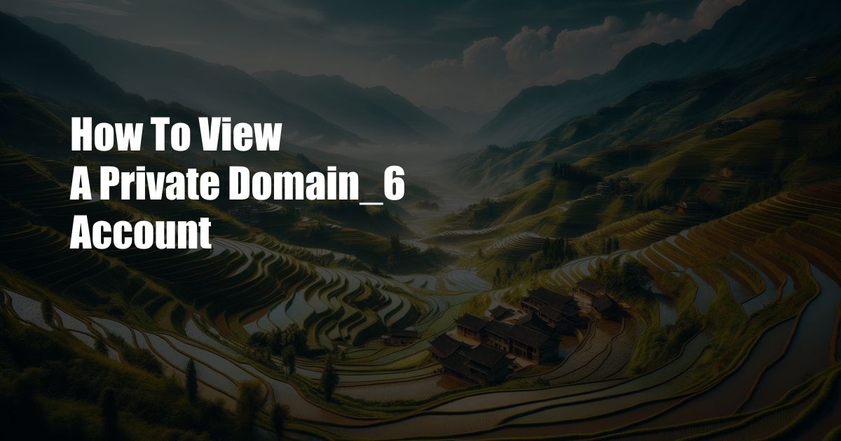 How To View A Private Domain_6 Account