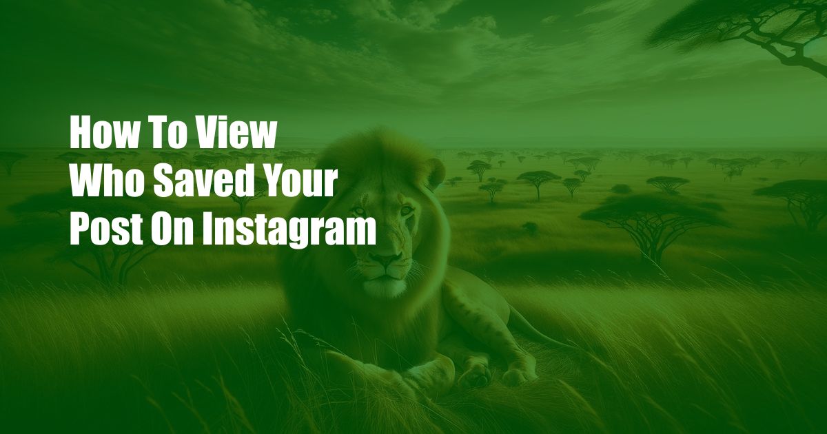 How To View Who Saved Your Post On Instagram
