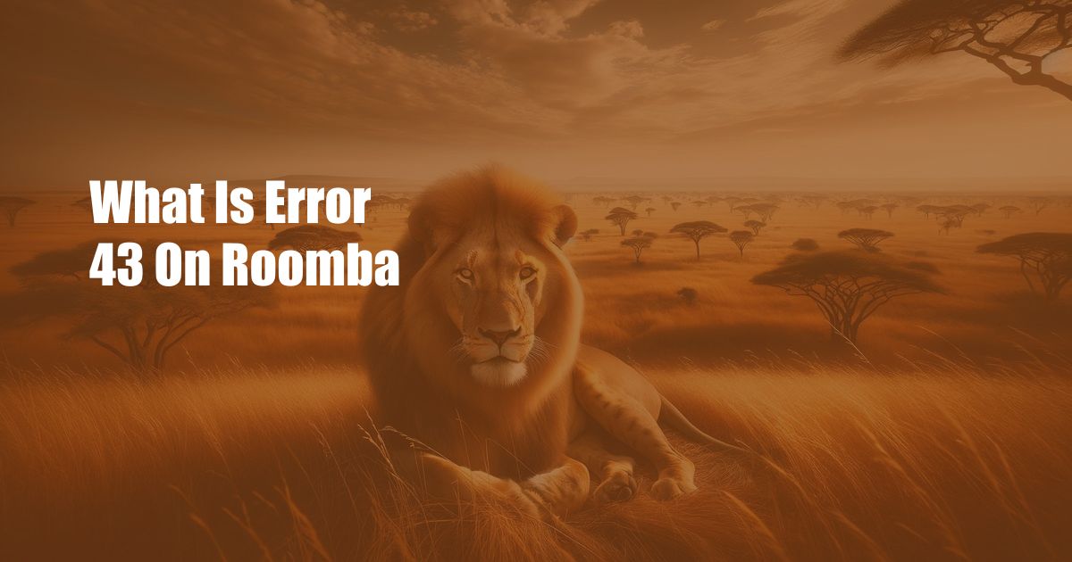 What Is Error 43 On Roomba