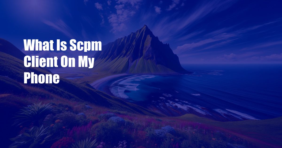 What Is Scpm Client On My Phone